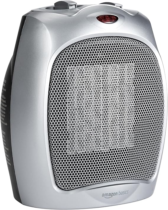 Amazon Basics 1500W oscillating ceramic space heater.