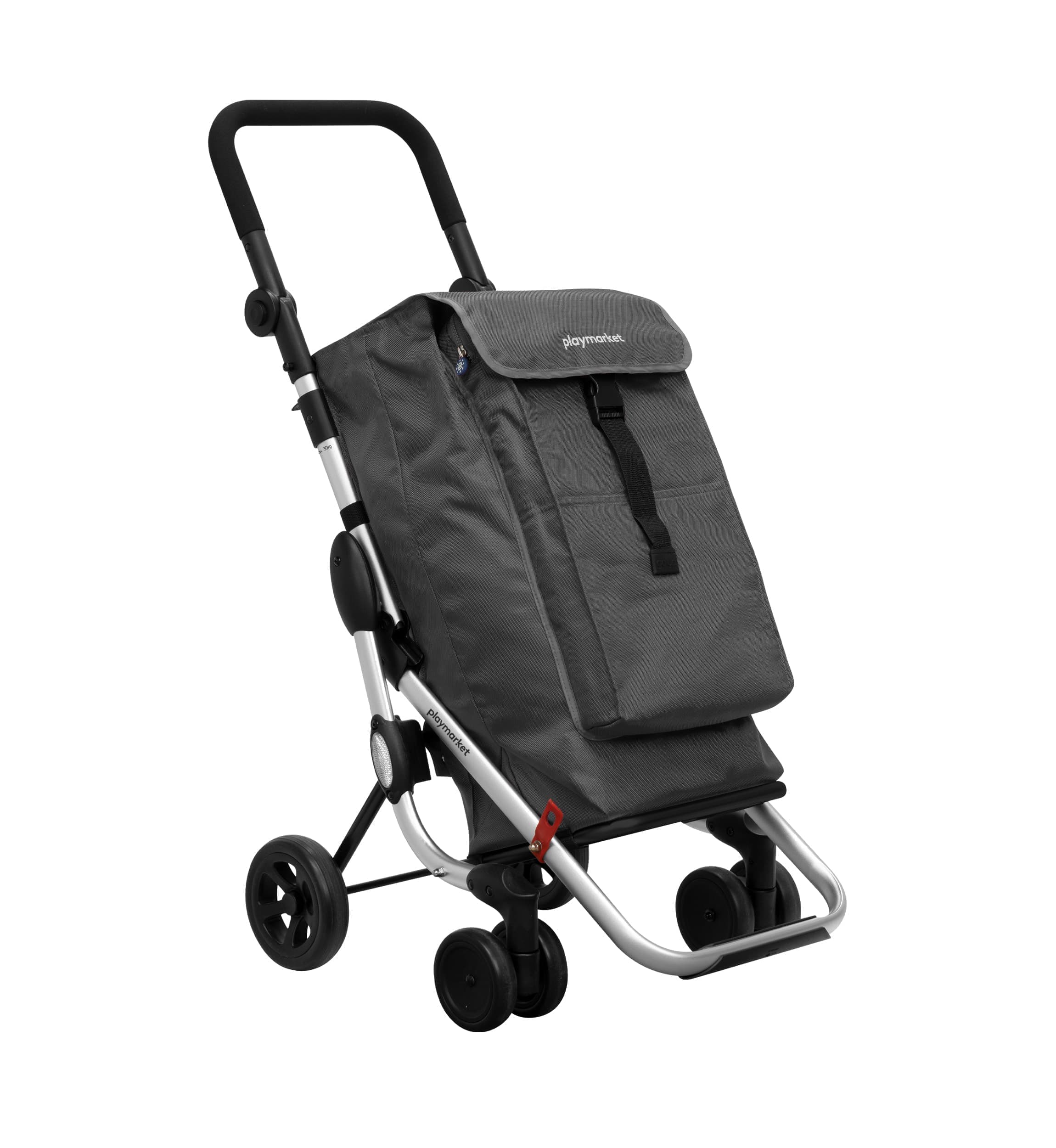 Carrito de la compra Playmarket Go Up de 4 ruedas con manillar ajustable.