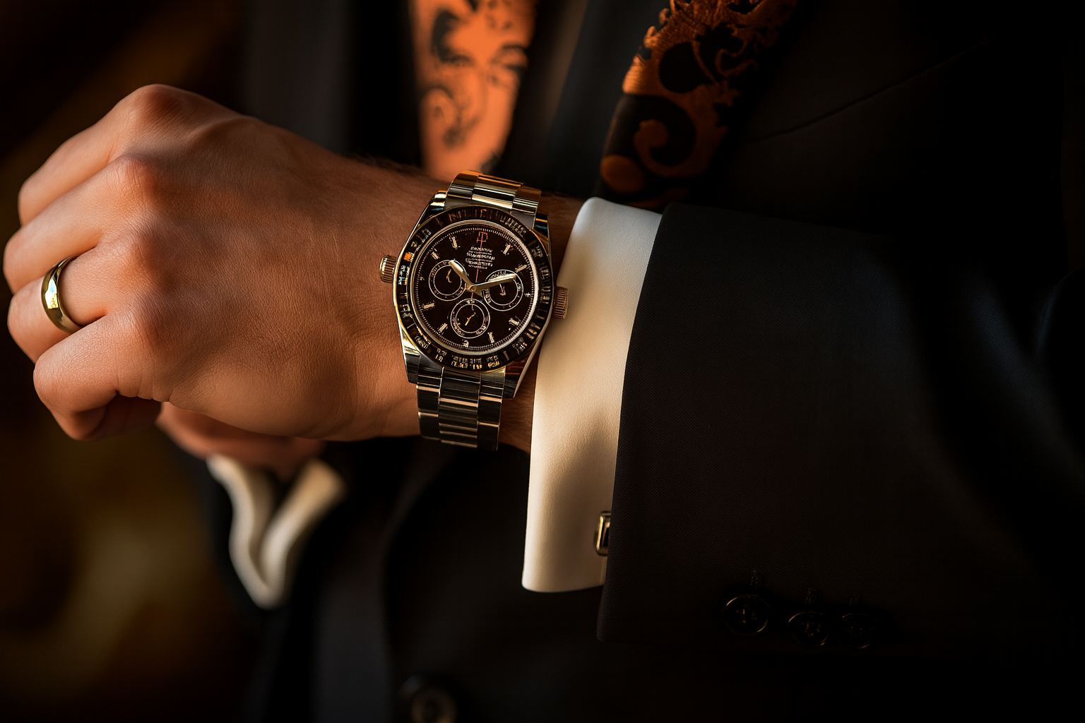Close-up of a selection of automatic and quartz watches from Japanese men's brands on a wooden surface.