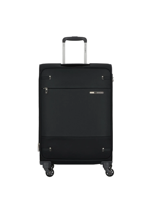 Samsonite Base Boost soft suitcase with exterior pockets.